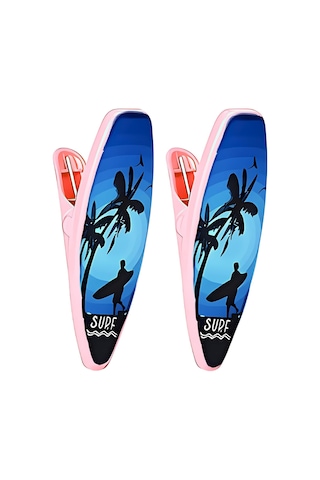 Plaj Havlusu Mandal Klipsi, Sörf Temalı, Pembe Ve Mavi Desenli, 2'li Set, Dayanıklı Plastik, Taşınabilir Diğer