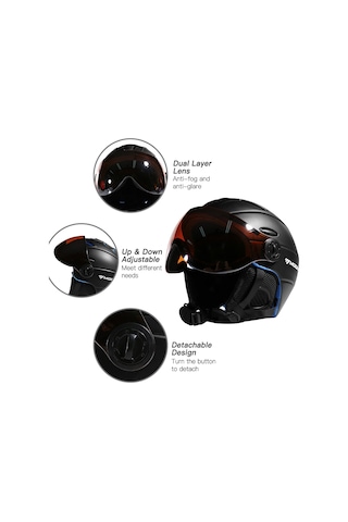 Moon Turuncu Kayak Kaskı Ayrılabilir Buğu Önleyici Gözlüklü Kalıp Y18474c-l L Turuncu