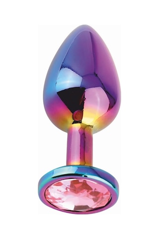 Erofoni Yeni Nesil Renkli Paslanmaz Alüminyum Alaşımlı 7 CM Çelik Metal Taşlı Anal Gevşetici Plug