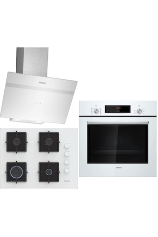 Siemens HB012FBW1T - EO7C2PP30O - LC64KPJ20T Beyaz Ankastre Set
