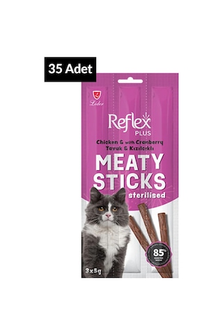 Reflex Meaty Sticks Tavuklu Ve Kızılcıklı Kedi Ödül Çubuğu 35'li 3 x 5 G