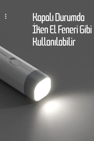 4in1 Şarjlı Masa Lambası Powerbank Özellikli Telefon Standlı Kamp El Feneri Çalışma Okuma Işığı Beyaz