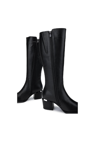 Venüs 2405427 Topuklu Kadın Deri Çizme Siyah