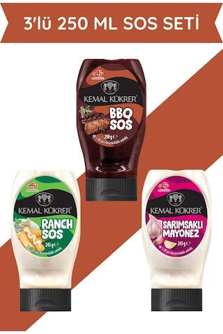 3'lü Sos Seti Barbekü Sos & Ranch Sos & Sarımsaklı Mayonez
