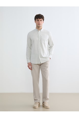 Lcwaıkıkı Classic Gri Regular Fit Armürlü Erkek Gömlek