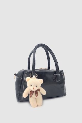Wuclo Suera Ayıcık Charmlı Günlük Mini Tote Çapraz Askılı El Ve Kol Çantası Siyah