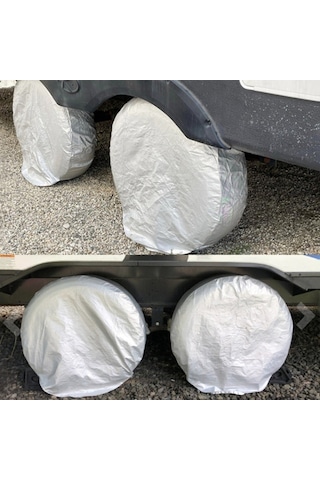 4adet 48-58cmx29cm Tekerlek Kolu Oxford Kumaş Araba Suv Lastik Kapağı Saklama Çantası - Siyah