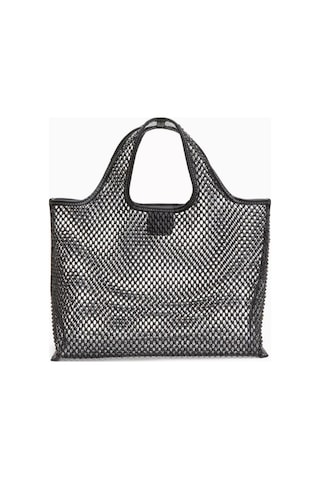 3.1 Phillip Lim Kristal Fileli Mini Market Çantası, Şık & Pratik, Logo Etiketi El Çantası Siyah