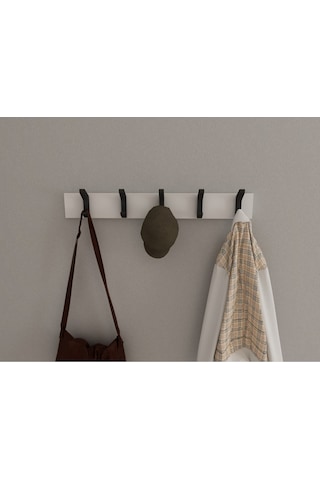 Hepsi3boyutlu Modern Duvar & Kapı Kanca Askılık - 5 Adet Siyah Kanca Askılık - Model No : 2 Siyah