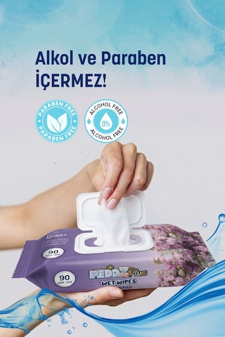 Pedo Gül Kokulu Islak Mendil 90'lı 15 Paket