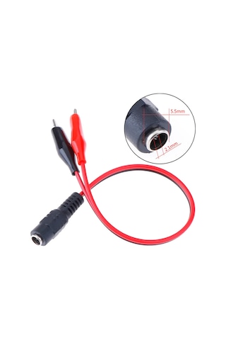 Alkatronik-2.1Mm Adaptör Krokodil Kablo Standart Dc Dişi Güç Kaynağı Timsah