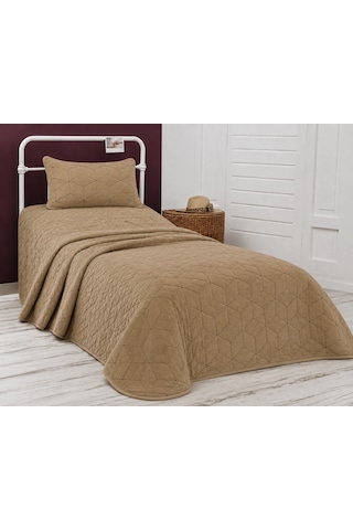 Kapreo Home Dinarsu Ruby Tek Kişilik Yatak Örtüsü Mocha 240x260 Cm Hardal Sarısı