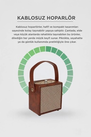 Özel Üretim Bluetooth Hoparlör Wooden Case X2 Kahverengi Unisex Ses Sistemi Yetişkin