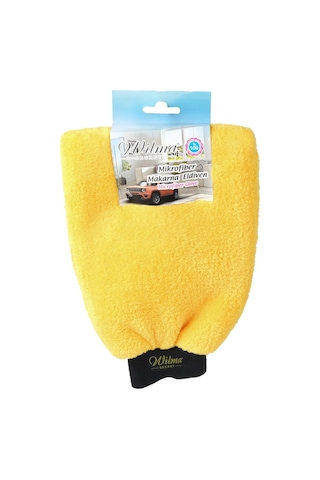 Wilma Secret Mikrofiber Araç Yıkama Eldiveni Sarı Çift Taraflı Ot