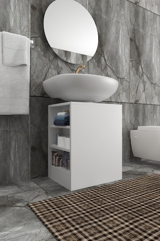 Rans Banyo Dolabı, Wc Alt Lavabo Dolabı Mdf Beyaz