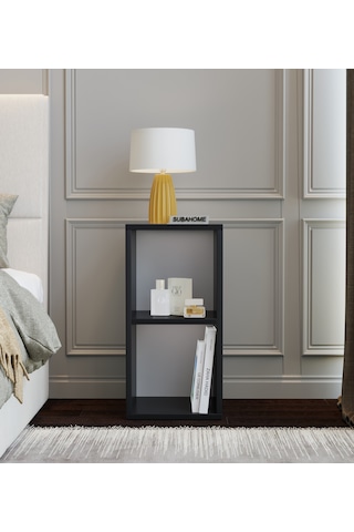 30 Cm Mdf Modern Siyah Komodin Çok Amaçlı Yan Sehpa