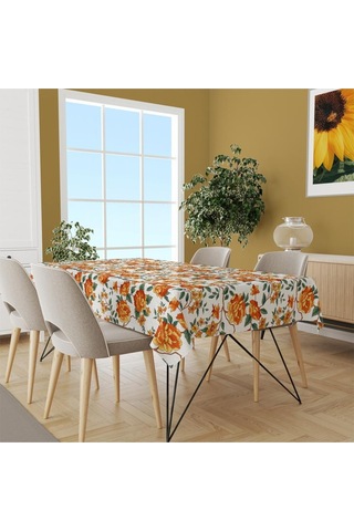 Orange Lotus Masa Örtüsü -turuncu Çok Renkli