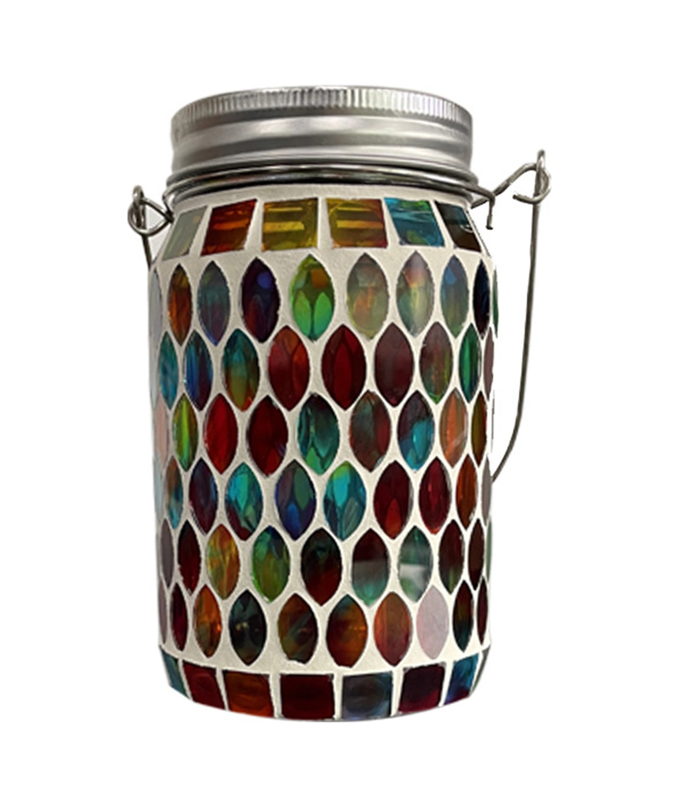 Xindoker Kırmızı Güneş Enerjili Mozaik Feneri - Dış Mekan Sulara Dayanıklı Asılı Peyzaj Işığı - Kamp Bahçe Bahçe Stili Ambiyans Aydınlatması