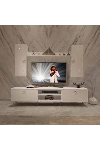 Decoraktiv Eko 7 Mdf Dvd Gold Tv Ünitesi Tv Sehpası Beyaz