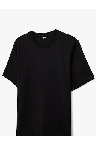 Koton Kısa Kollu Pamuklu Bisiklet Yaka Basic Slim Fit Tişört Siyah 6sam10034mk Siyah