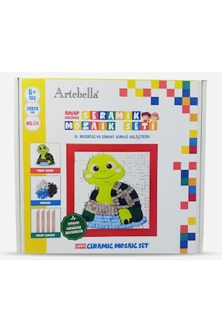 28 I Çocuk Ahşap Çerçeveli Seramik Mozaik Set 20x20 Cm