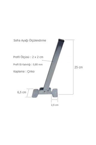 Metal Yer Sofrası Ayağı 23 Cm 4 Adet Yemek Yufka Açma Sofrası Için Katlanır Metal Sofra Ayağı Gri