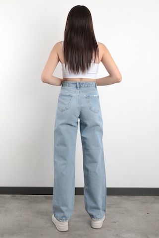 Giysa Jb Paris Boru Paça Yüksek Bel Boyfriend Jean %100 Pamuk Açık Mavi Kadın Kot Pantolon - 591-2202 Koyu Mavi