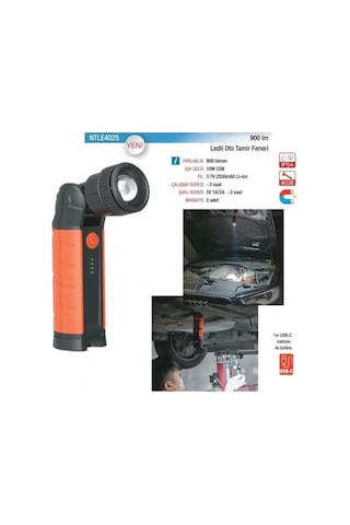 Ntlights 900 Lümen Şarjlı Mıknatıslı Oto Tamir Feneri Led Lamba Ntle4025 Siyah