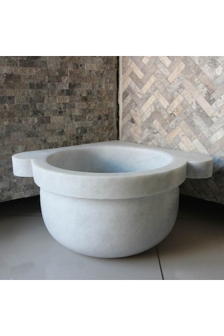 Muğla Beyaz Mermer Düz Köşe Kurna