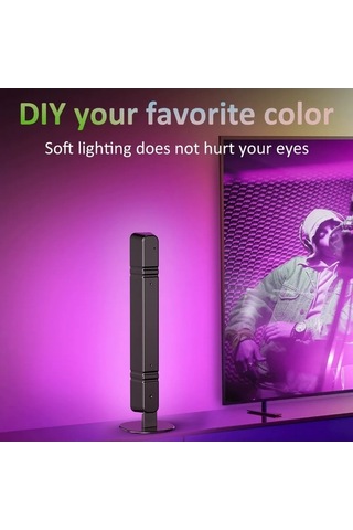 Besthome1 Rgb 7 Renkli 2'li Ambient Işık, 24 Tuşlu Kumanda, Usb Kontrol, Siyah Abs+pc Işıklar 14 Led X 2 Adet Siyah