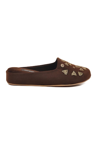 Pierre Cardin Kahve Hafif Tekstil Kadın Önü Kapalı Ev Terliği Pc-55374 Z Kahverengi