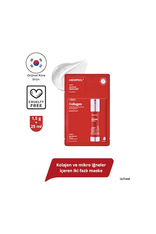 Medipeel Red Lacto Collagen 3000 Shot Serum 2 Step Mask 1,5 G + 25 Ml 5 Adet Kolajen Ve Mikro İğneler Maske