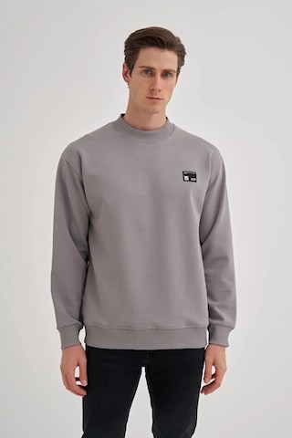 Cazador Relax Fit Pamuk Karışımlı Scuba Kumaş Sweatshirt-52480 Gri