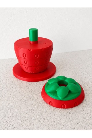 Meydora 3d Baskı Çilek Dizme Oyuncağı Montessori Eğitici Renk Ve Sıralama Oyunu