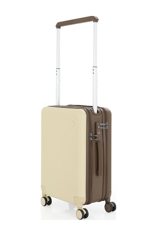 Baggaj V2403 Pc Katlanır Kabin Boy Valiz Yellow/coffe