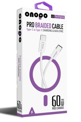 Onopo İ15 Pro 60 W Örgülü Kablo Type-C To Type-C Şarj Ve Data Kablosu