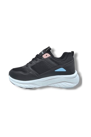 Queen Step 2110-25 Deri Anorak Anatomik Kadın Sneaker Siyah Pembe Siyah