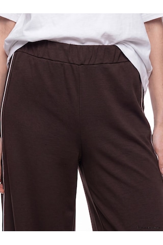 Lcw Comfort Kahverengi Yanları Şeritli Geniş Paça Kadın Eşofman Altı