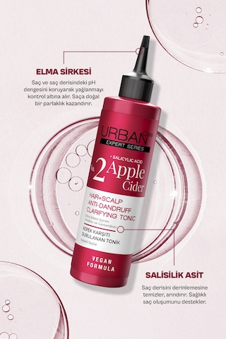 Expert Apple Cider Kepek Karşıtı Saç Bakım Seti Şampuan Tonik 2'li-vegan