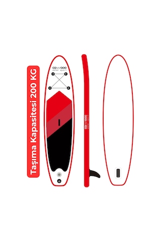 Cawooo Sup Şişme Sörf Tahtası Stand Up Paddle Board 78 320 15 Cm Kırmızı