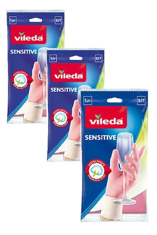 Vileda Sensitive Bulaşık Eldiveni Küçük Boy S-7 3'lü