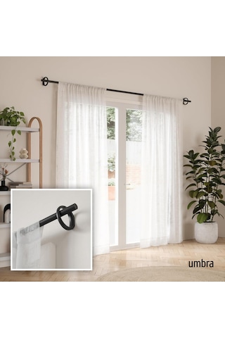 Umbra Ringlet Uzatılabilir Perde Çubuğu, 2,5 Cm Çap, 107 305 Cm, Siyah Diğer