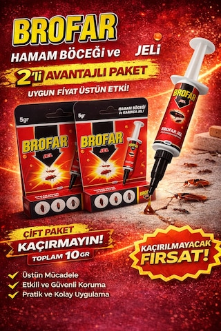Brofar Jel Hamam Böceği Karınca Jeli 5 Gr Etkili Haşere İlacı Ev İçi Kullanım 2 Adet