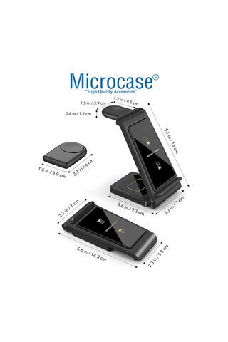 Microcase Apple Uyumlu iPhone-iOS Watch-Airpods 3in1 Manyetik Şarj Standı Beyaz AL3697