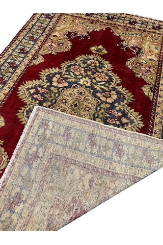 El Dokuma Antika Bürüngüz Halısı 137x195 Kök Boya %100 Yün Halı