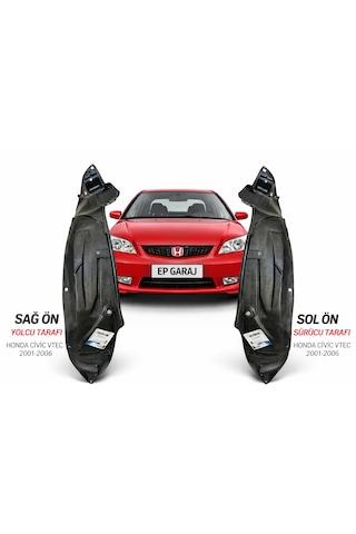 Honda Civic Vtec 2001-2006 Model Uyumlu Sağ Sol Çamurluk Davlumbazı 0