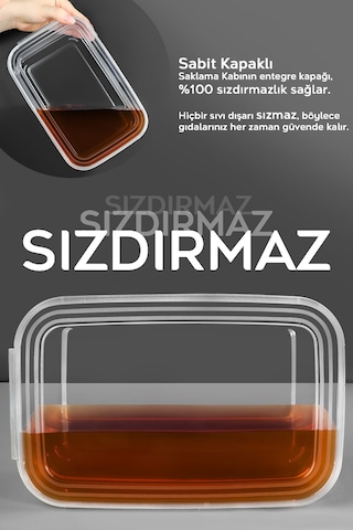 10 Adet Sızdırmaz Kendinden Kapaklı Derin Dondurucuya Uygun Saklama Kabı Düzenleyici Erzak Kabı 2 Lt Şeffaf