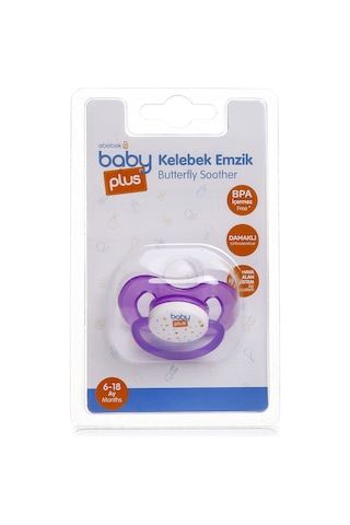 Baby Plus Tekli Damaklı Emzik Mor 6-18 Ay Mor