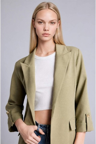 Defacto Oversıze Basıc Blazer Ceket C3215AX26SM Haki
