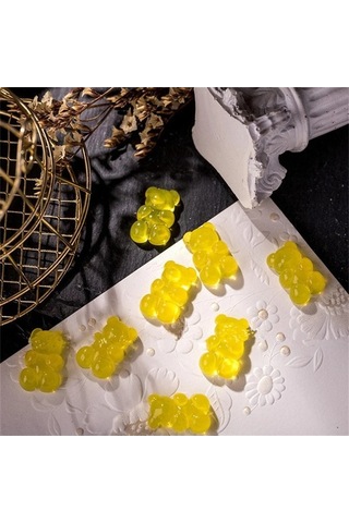 Flybuy 10 Adet 3d Jöle Ayı Tırnak Sanatı Reçine Taşları Kawaii - 10pcs